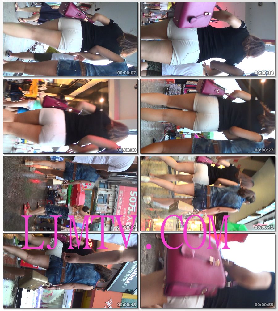 麋小鹿大师2013-2014街拍视频合集1-超紧白裤包臀小少妇-02