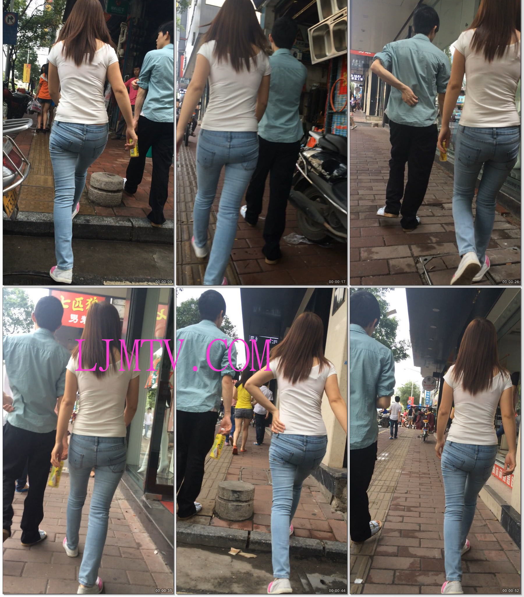 小龙大师精品街拍系列合集-紧身兰牛小妹