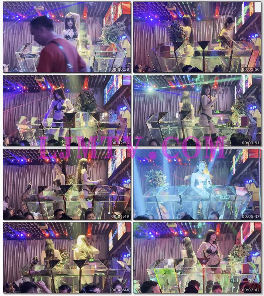 刘海小太妹满身纹身铆钉绑带裹胸黑色三角裤过膝黑皮靴-4K视频