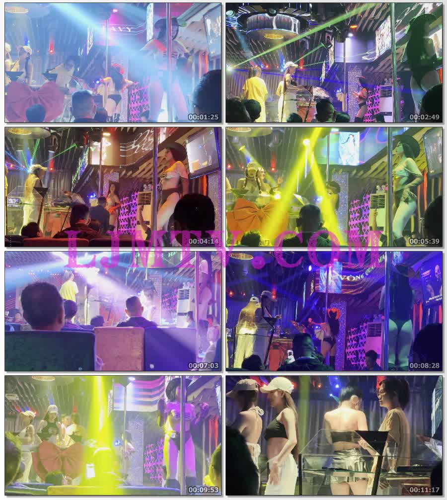 头戴牛仔帽的黑白绑带束胸装的黑皮靴钢管舞娘-4K视频