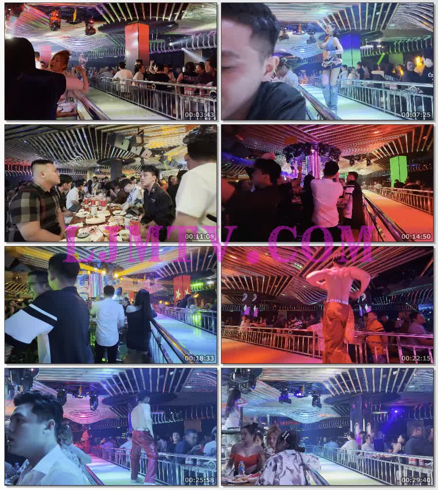 牛仔短裙的可爱长发妹子是夜店气氛组-4K视频