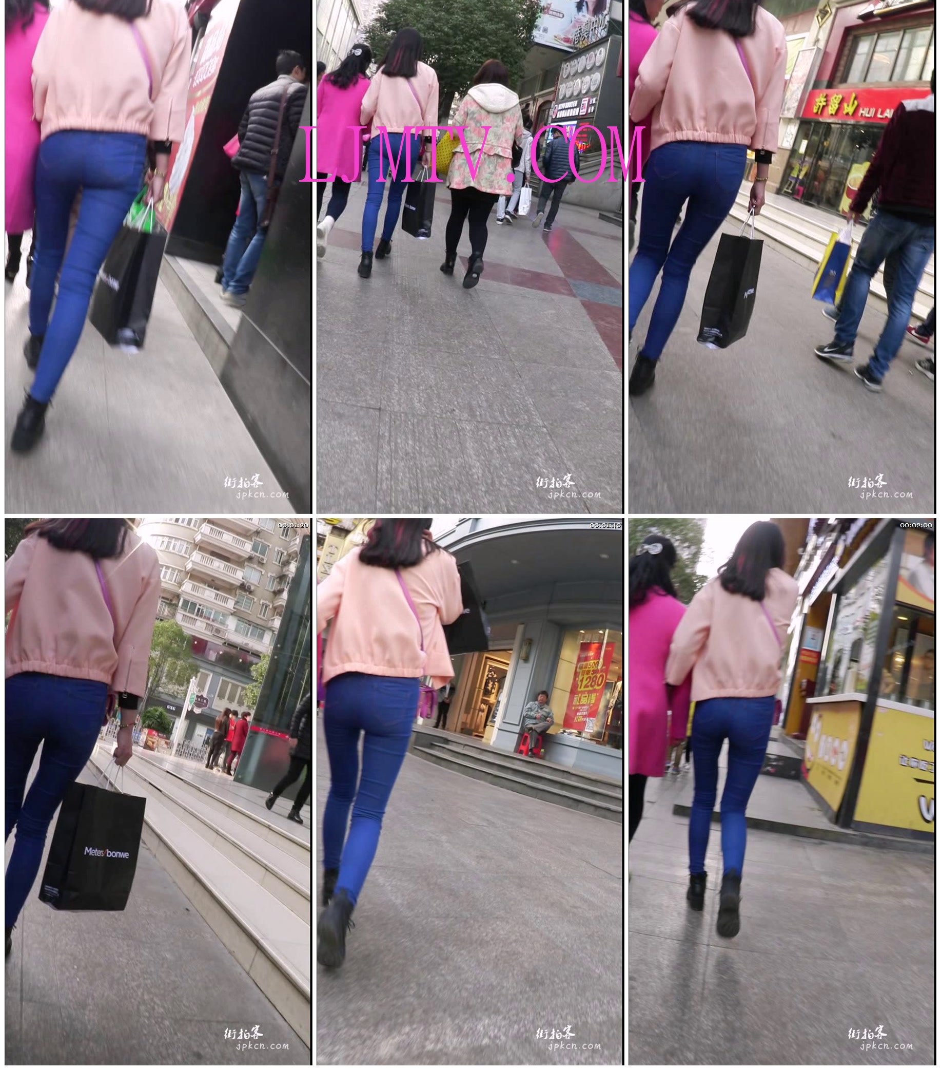 街拍客精选紧身裤热裤全集视频901-1000-蓝色翘臀美腿少妇！
