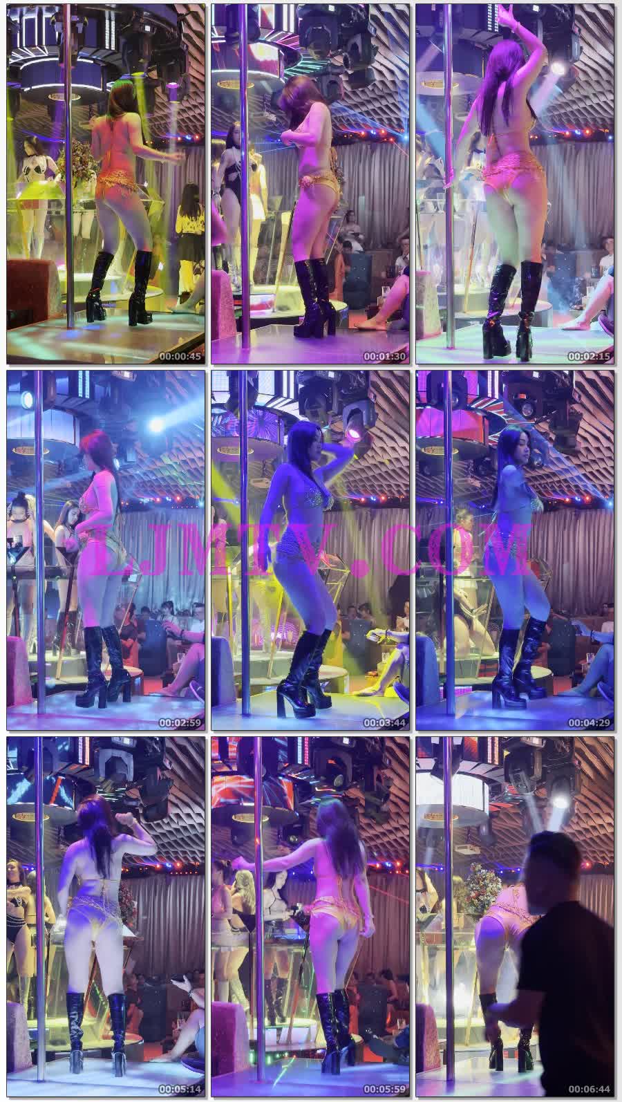 胸部很大全身亮闪闪的比基尼吊带黑皮靴女dancer-4K视频