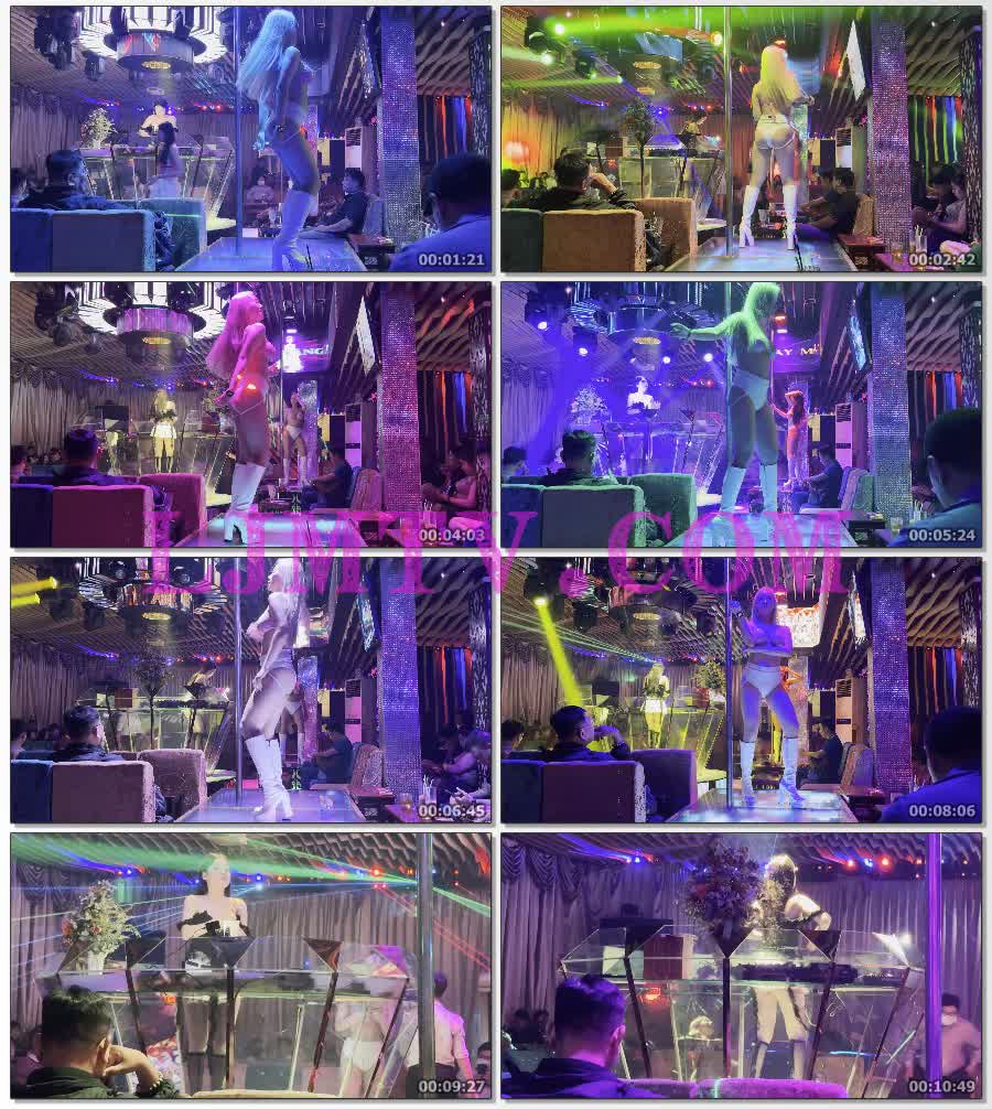 黄发气质小太妹粉色绑带裹胸白色绑带高腰裤网袜白皮靴慢摇-4K视频