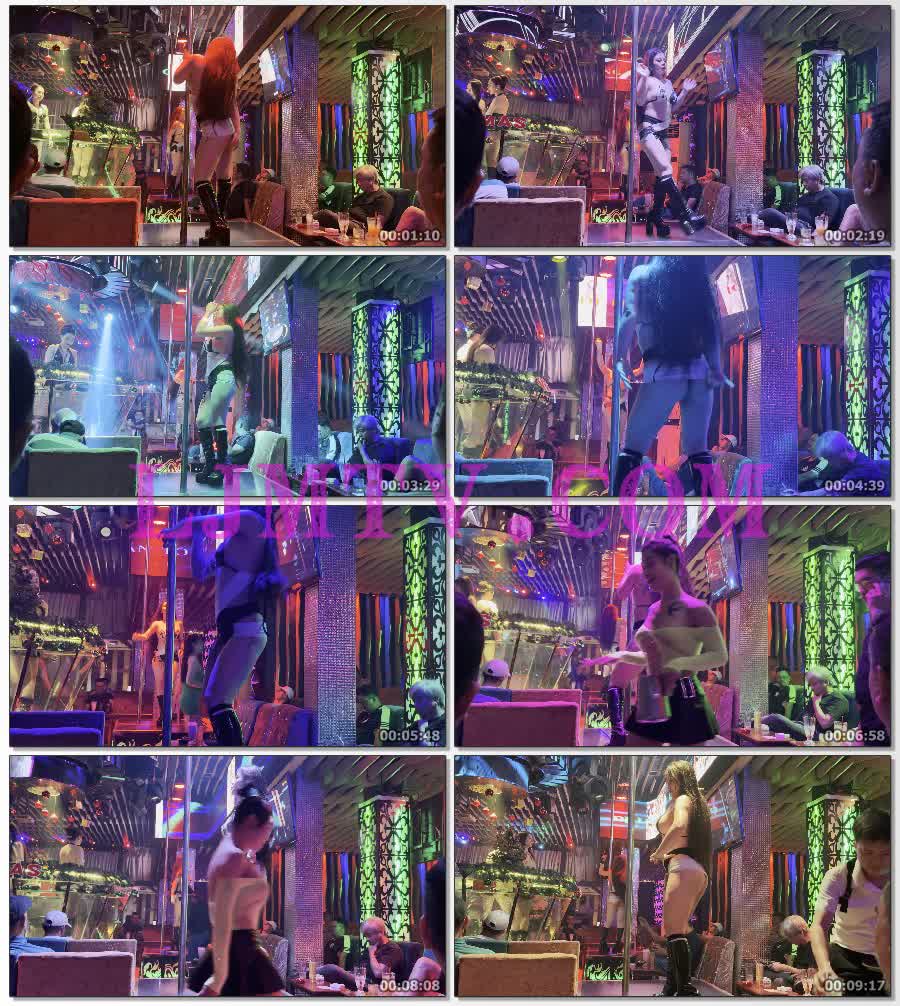 黑白比基尼的黑皮靴性感热舞女郎-4K视频