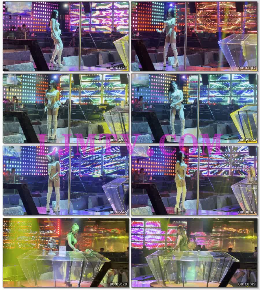 全身闪光的珠光宝气演出服珠宝吊穗三角裤过膝白皮靴美女舞者-4K视频