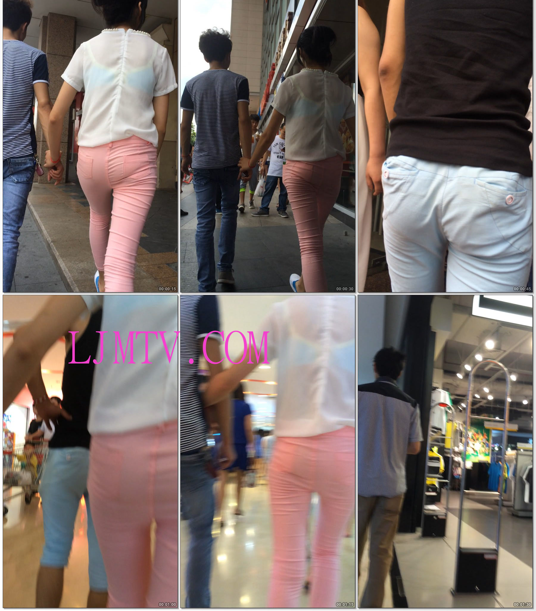 小龙大师精品街拍系列合集-粉色打底裤少妇