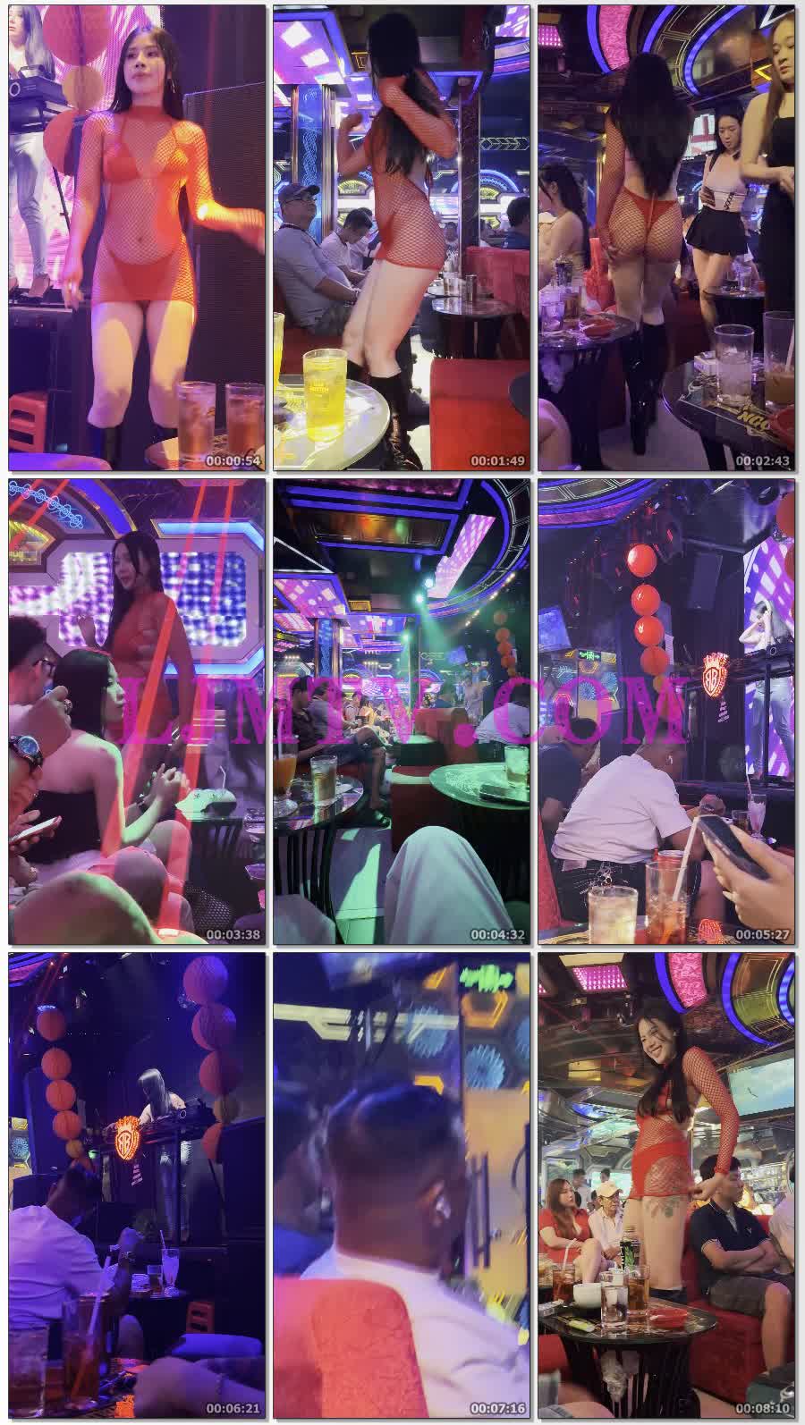 身穿红色比基尼红色连体网衣的黑皮靴气质女人-4K视频