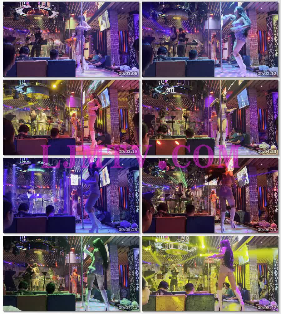 淡紫色绑带裹胸长发绑带超短裙白色网袜白皮靴舞女-4K视频