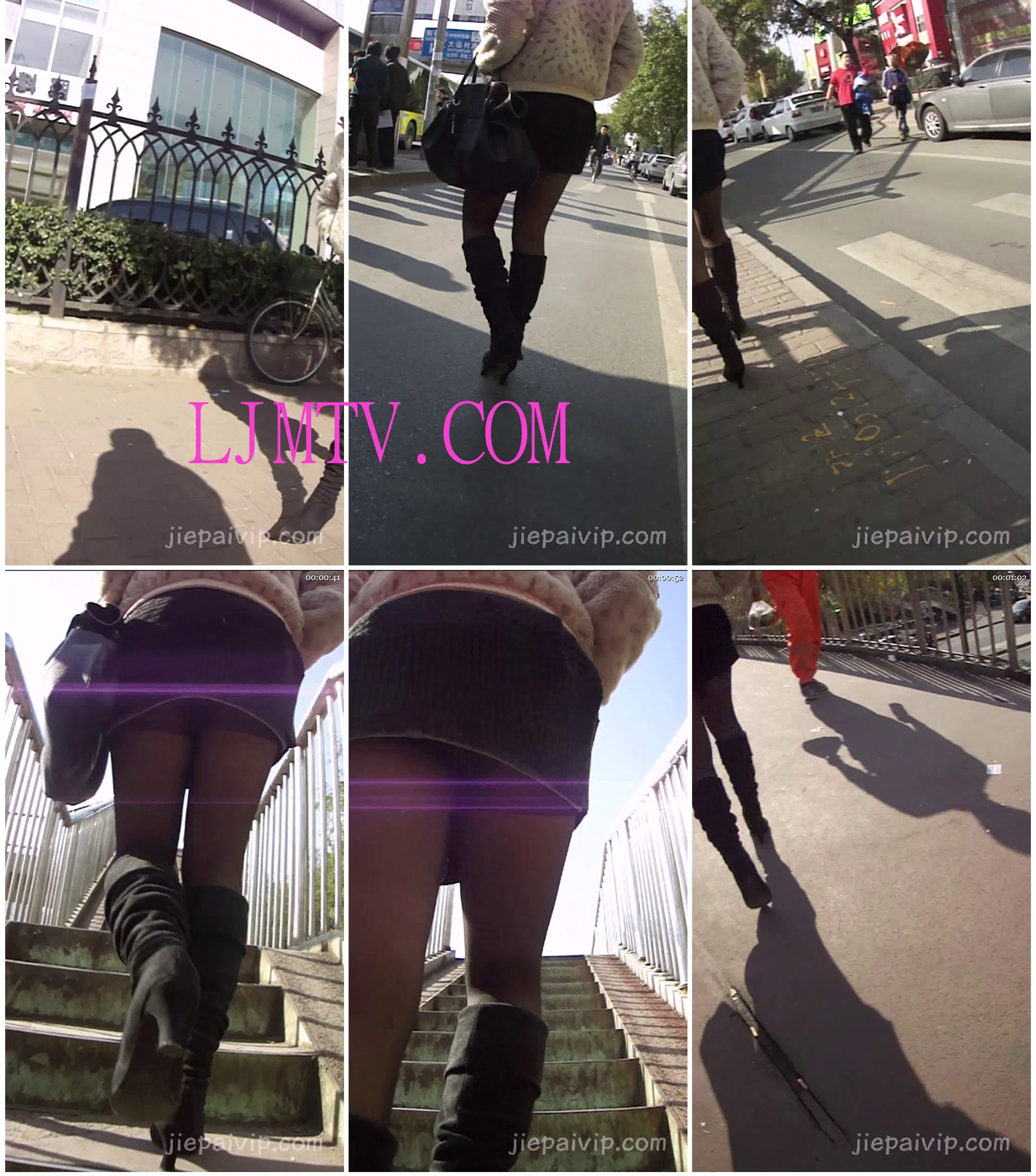 街拍VIP经典CD精选系列11季1-3-黑丝黑靴MM去地铁，就睡着了1