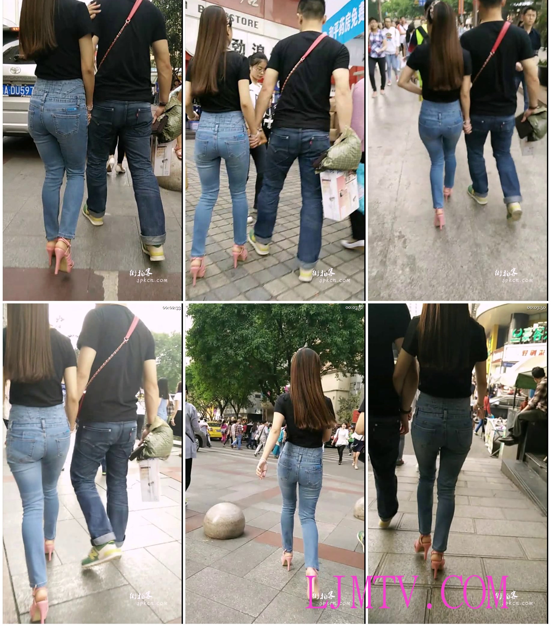 街拍客-羿龙大师街拍作品全集情侣细腰巨臀浅蓝牛女友诱惑扭动