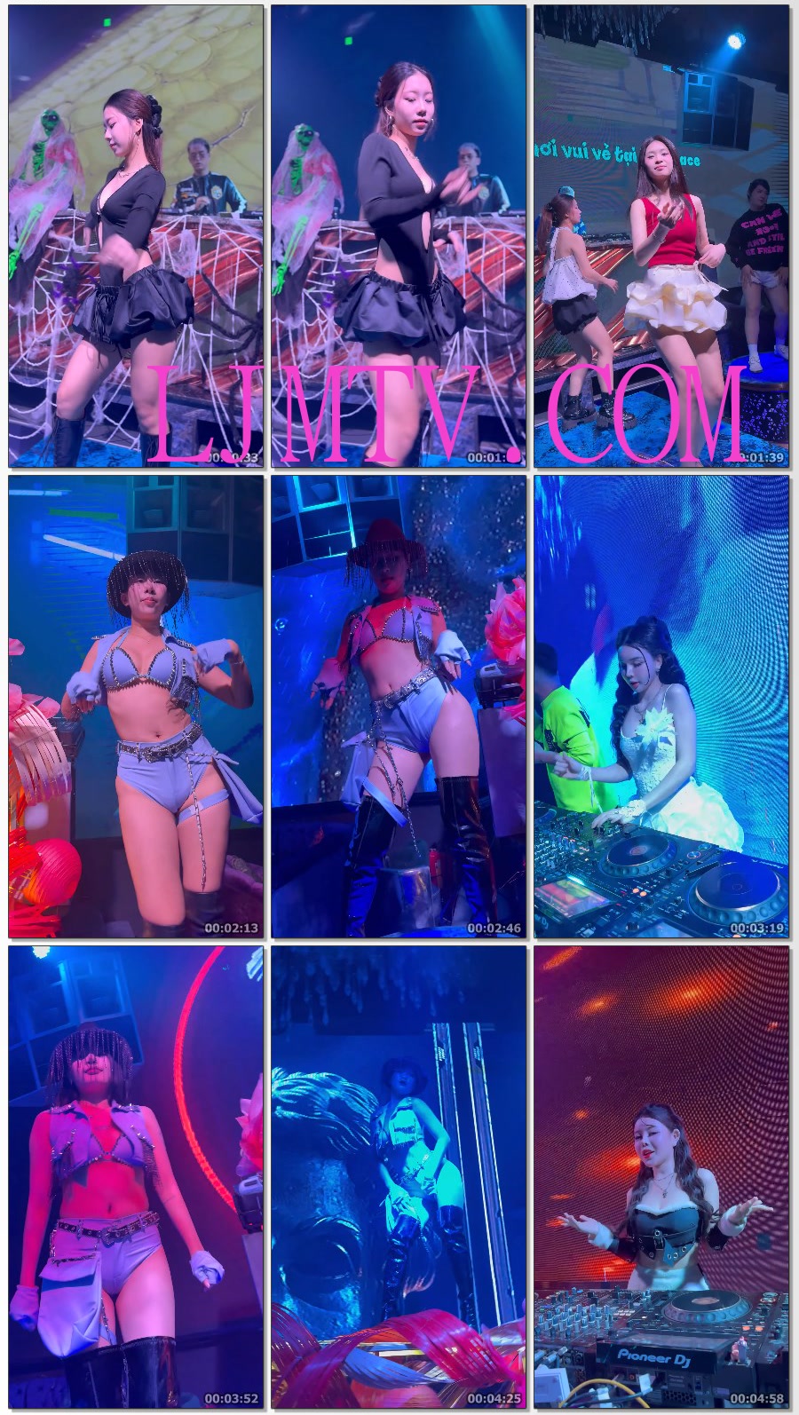 珠光宝气粉色蕾丝束胸超短裙露白内的光腿过膝白靴小妹
