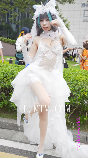 萤火虫漫展碧蓝航线柴郡花嫁cosplayアズールレーン