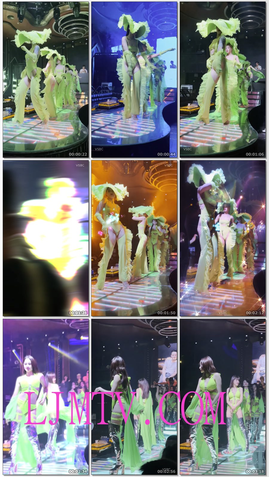 绿色绑带的比基尼套装绿色长裙演出服的银色高跟靴三位气氛组