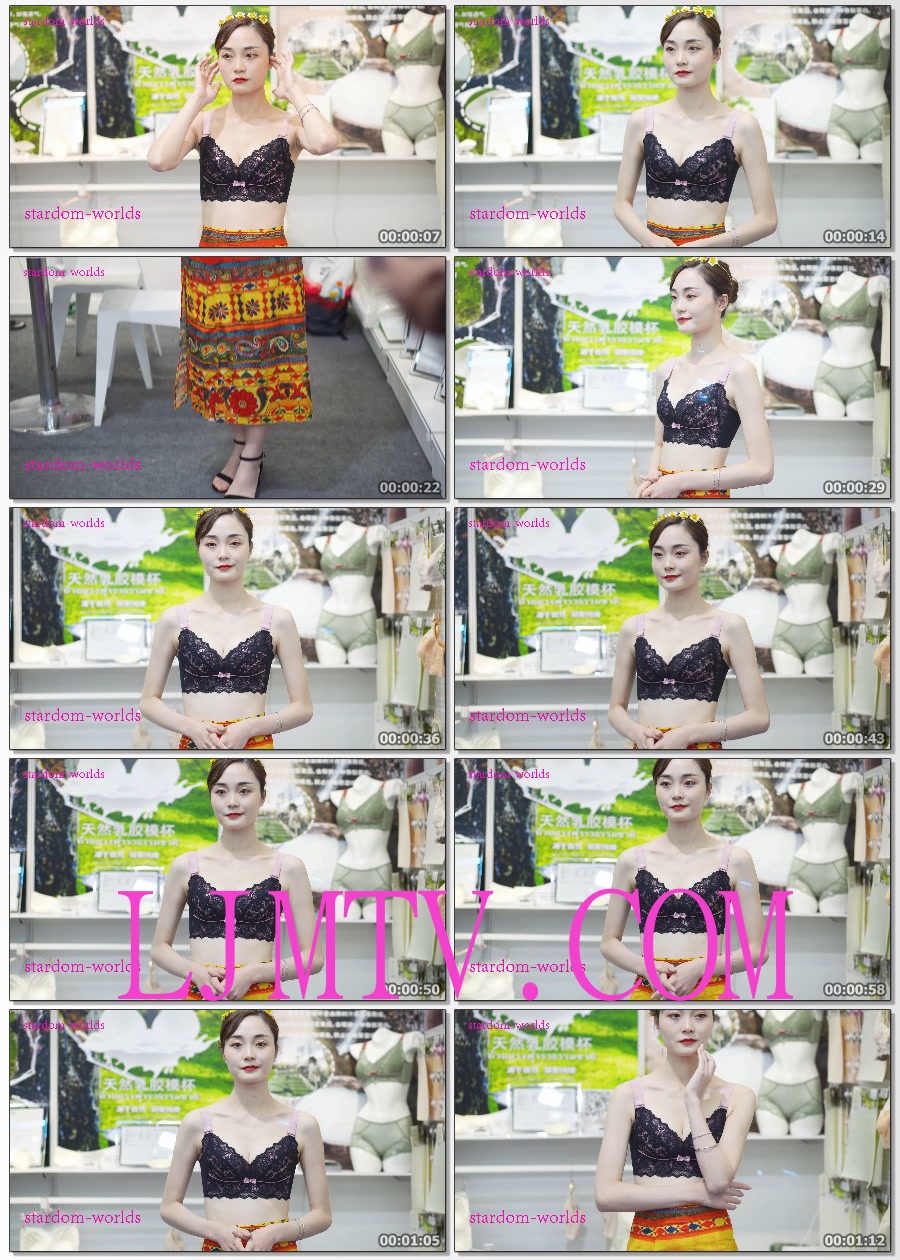 2021深圳内衣展春-68三宝乳胶性感气质美女模特内衣秀场Show下着