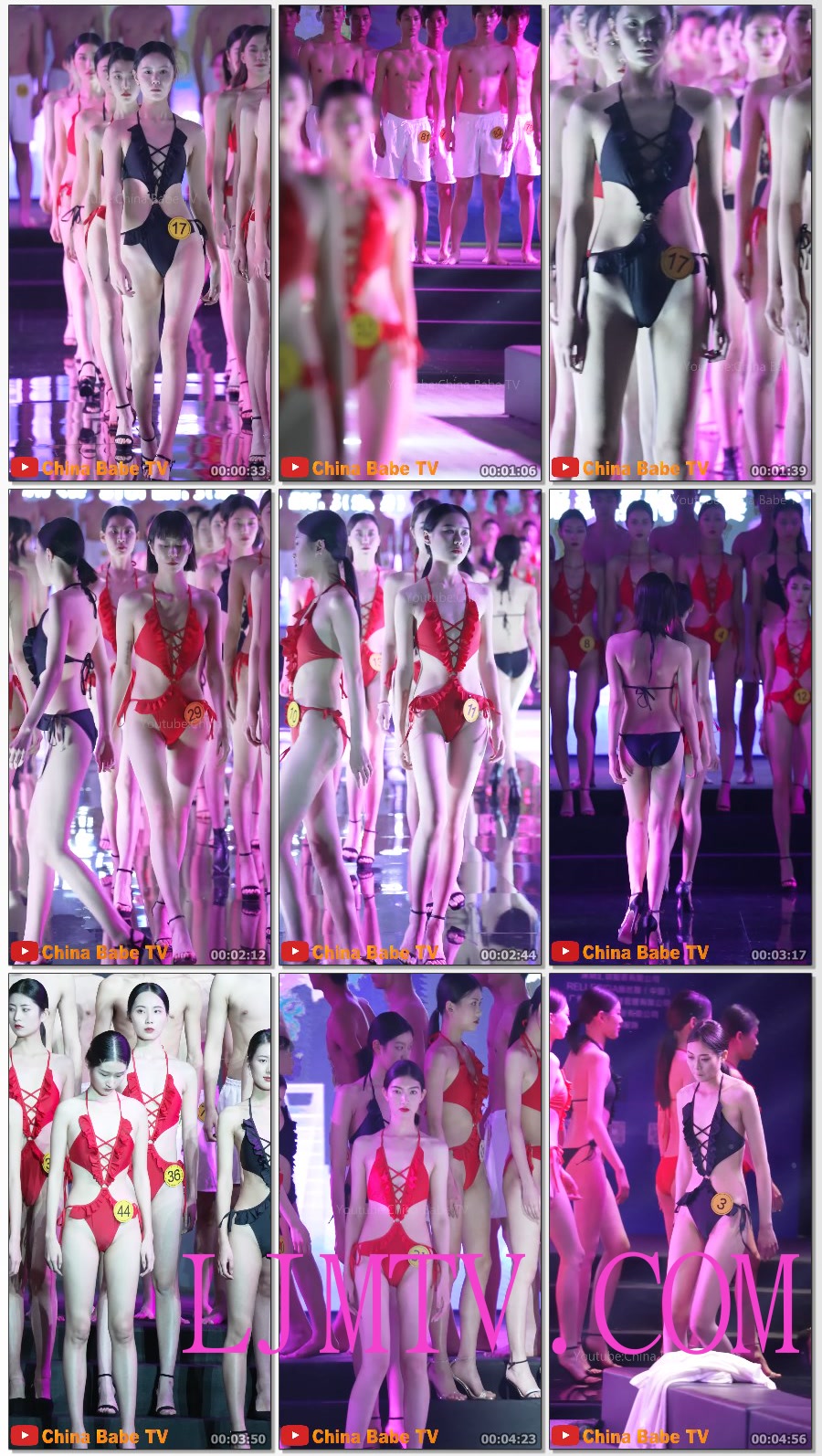 4K走秀60P2021水贝湾中国大学生时装周-群体彩排秀（慢速版）-三点式内衣比基尼泳装秀.