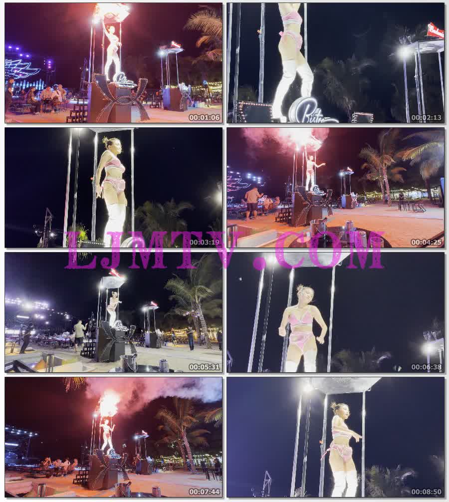 春丽款式双丸子头年轻女孩粉色运动吊带比基尼网袜白色过膝靴热舞-4K视频