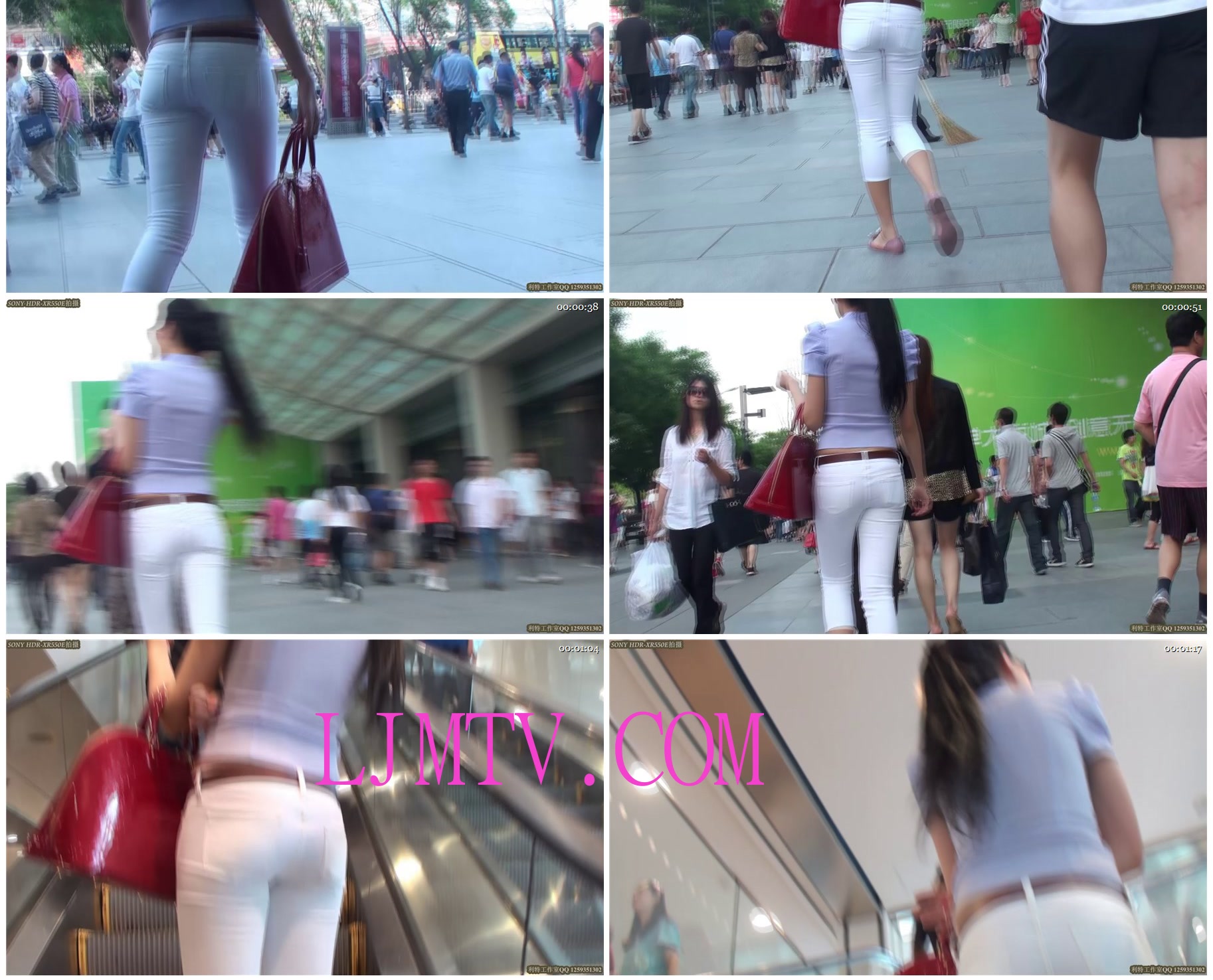 街拍客极品街拍视频JPP1-JPP217-清爽的白色紧身裤美tun美女[MPG112M]