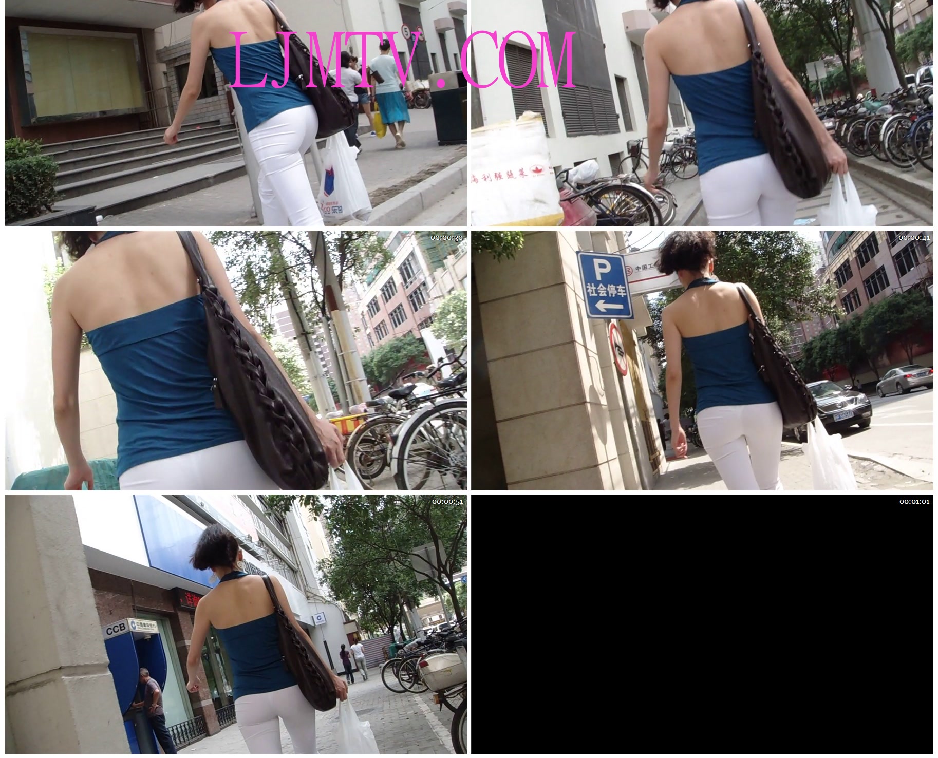 街拍客极品街拍视频JPP1-JPP217-紧身白裤，透透T裤，相当耀眼 2段 72M%2B130M- 1