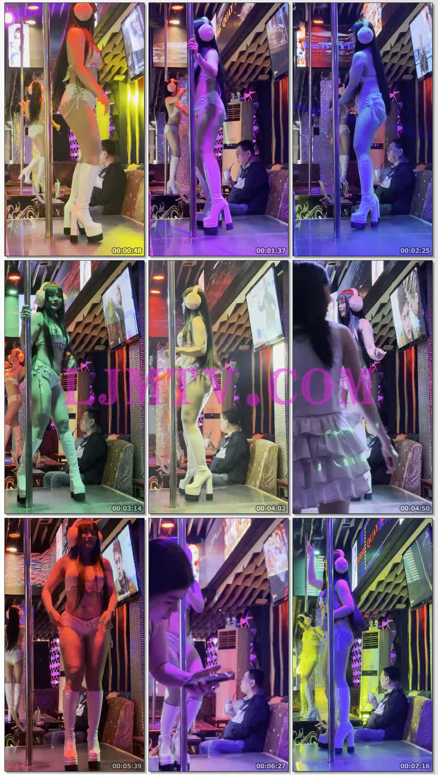 丰满型可爱白色热裤白皮靴钢管舞女孩-4K视频