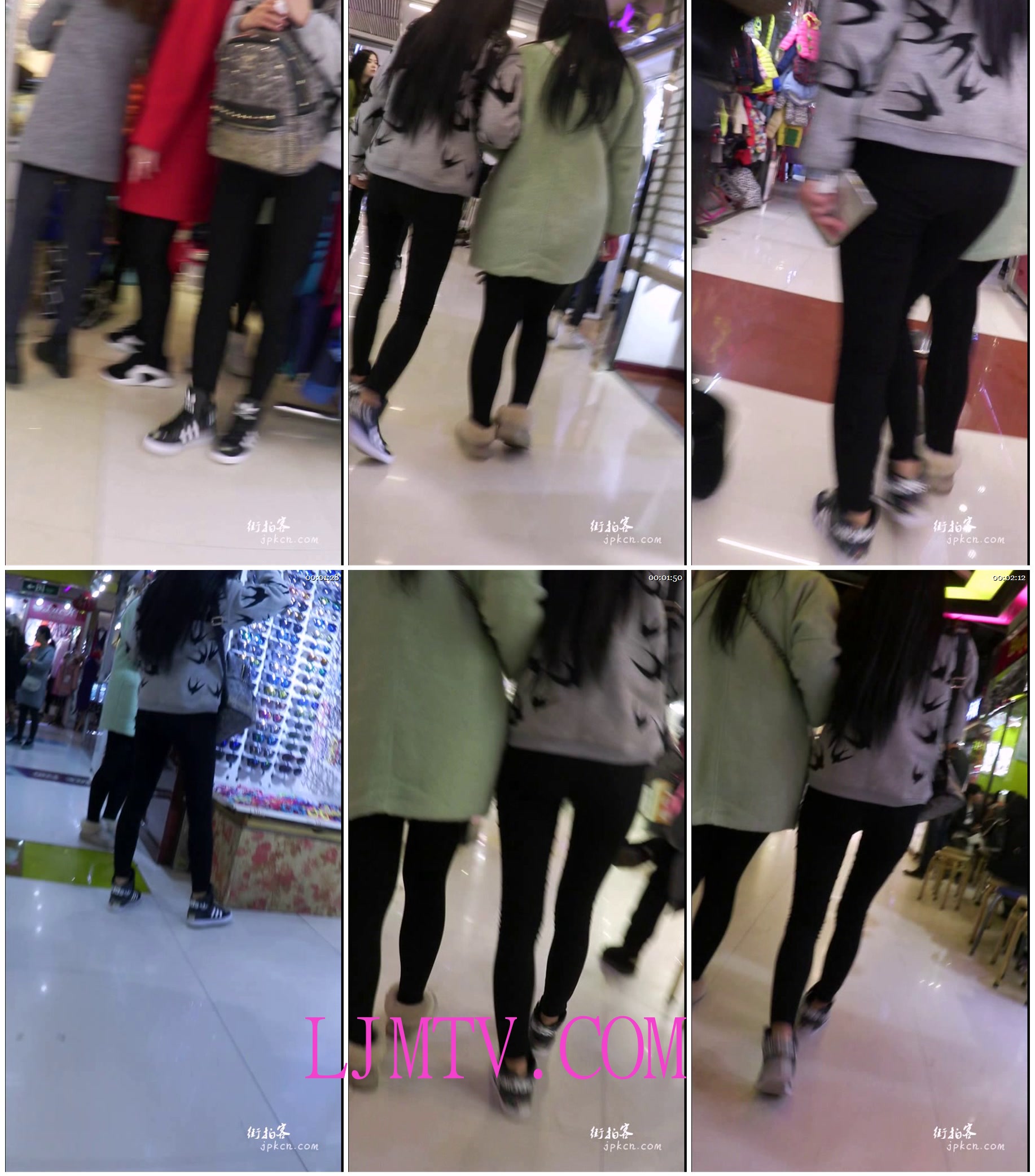 街拍客精选紧身裤热裤全集视频1001-1100-极品少女身材真棒，紧身裤臀缝诱人！！