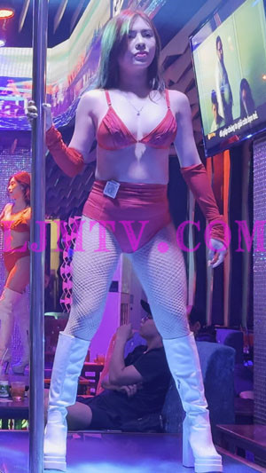 红色比基尼领舞服的高腰裤网袜白皮靴钢管舞娘-4K视频