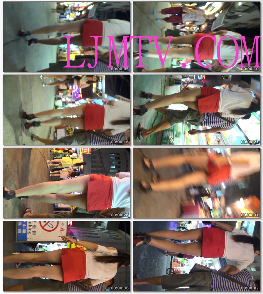 麋小鹿大师2013-2014街拍视频合集3-性感长腿包臀红热裤-01