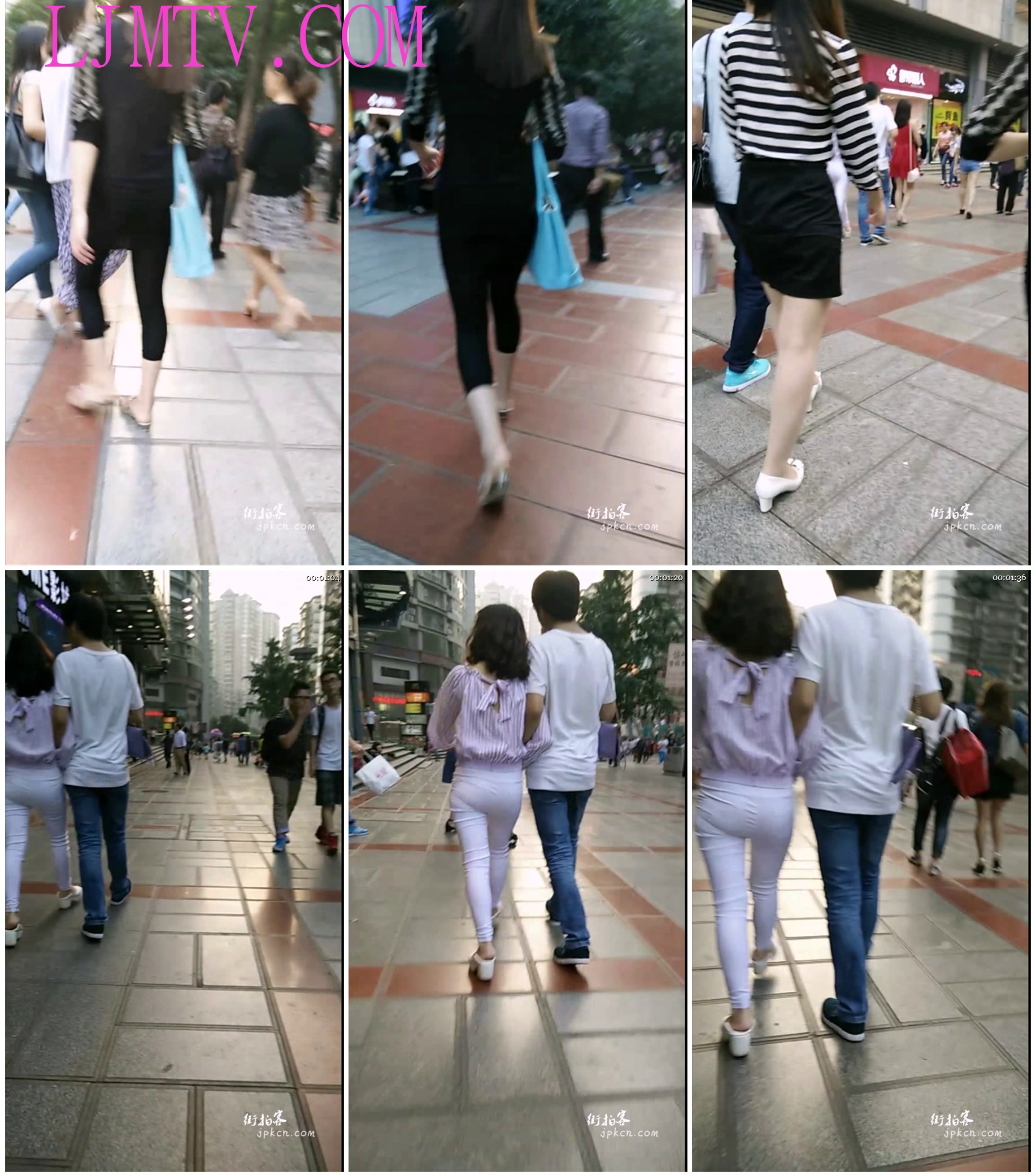 街拍客-羿龙大师街拍作品全集情侣黑打底裤灯泡和圆翘紧白臀