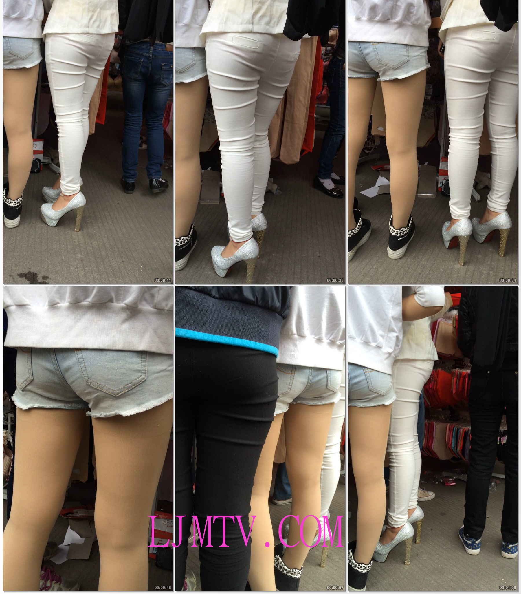 小龙大师精品街拍系列合集-性感白裤红色内痕-02