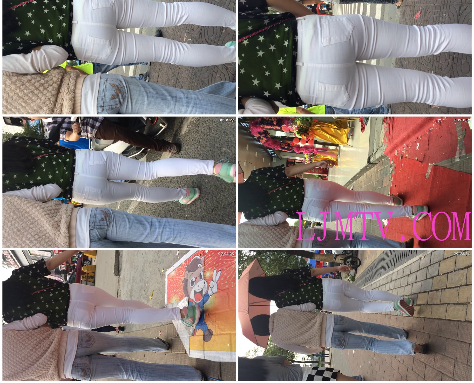 小龙大师精品街拍系列合集-超紧包臀白裤少妇