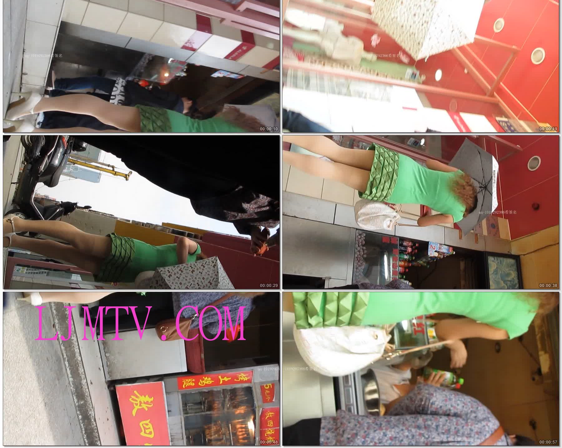 大忽悠街拍4.4更新-包臀绿裙妖艳骚妇丝袜腿假装蹲下检验丝袜质量摸腿4.5-11(New1)