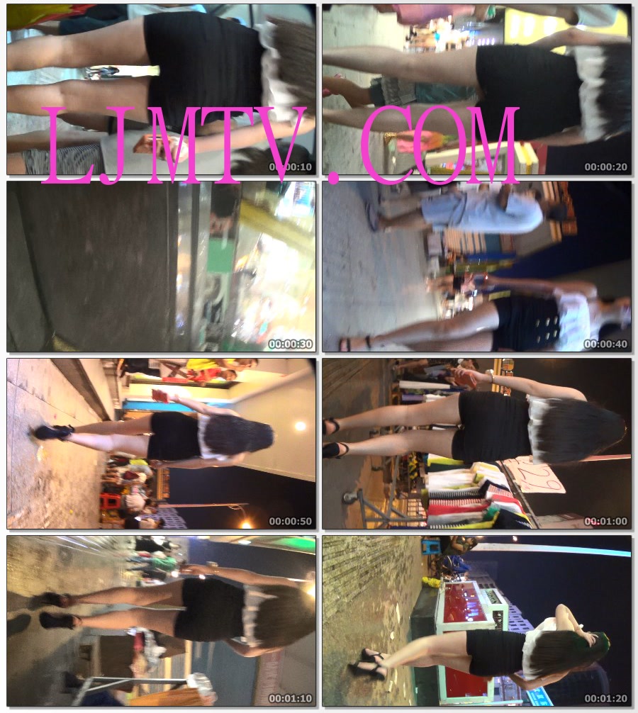 麋小鹿大师2013-2014街拍视频合集3-性感LO黑色高腰热裤-01