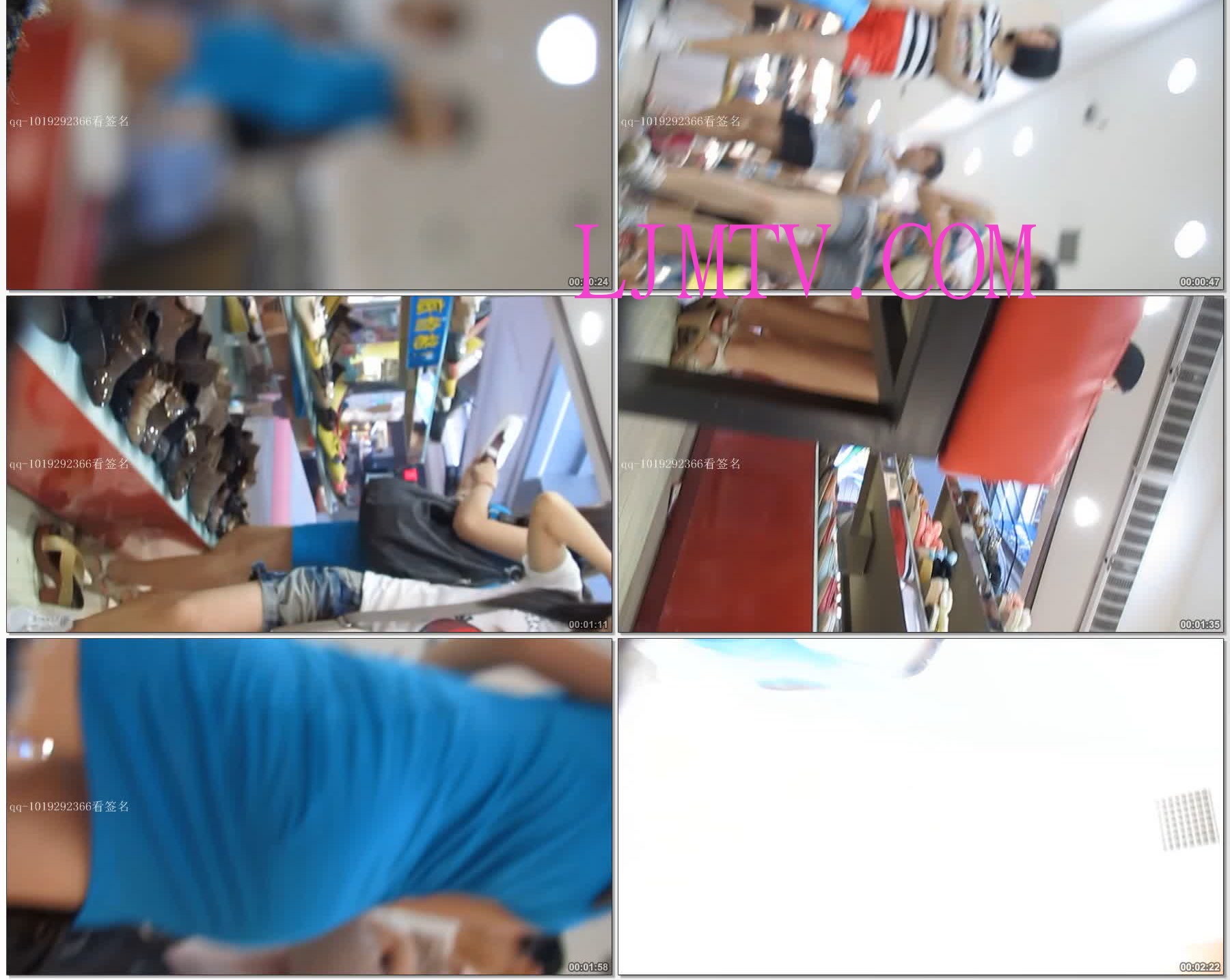 大忽悠街拍5.14更新-包臀蓝裙清纯美女下蹲试鞋瞬间不慎走光白N露出5.14.2