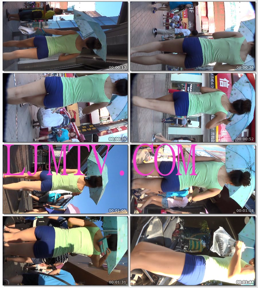 麋小鹿大师2013-2014街拍视频合集2-街拍紧身热裤小少妇