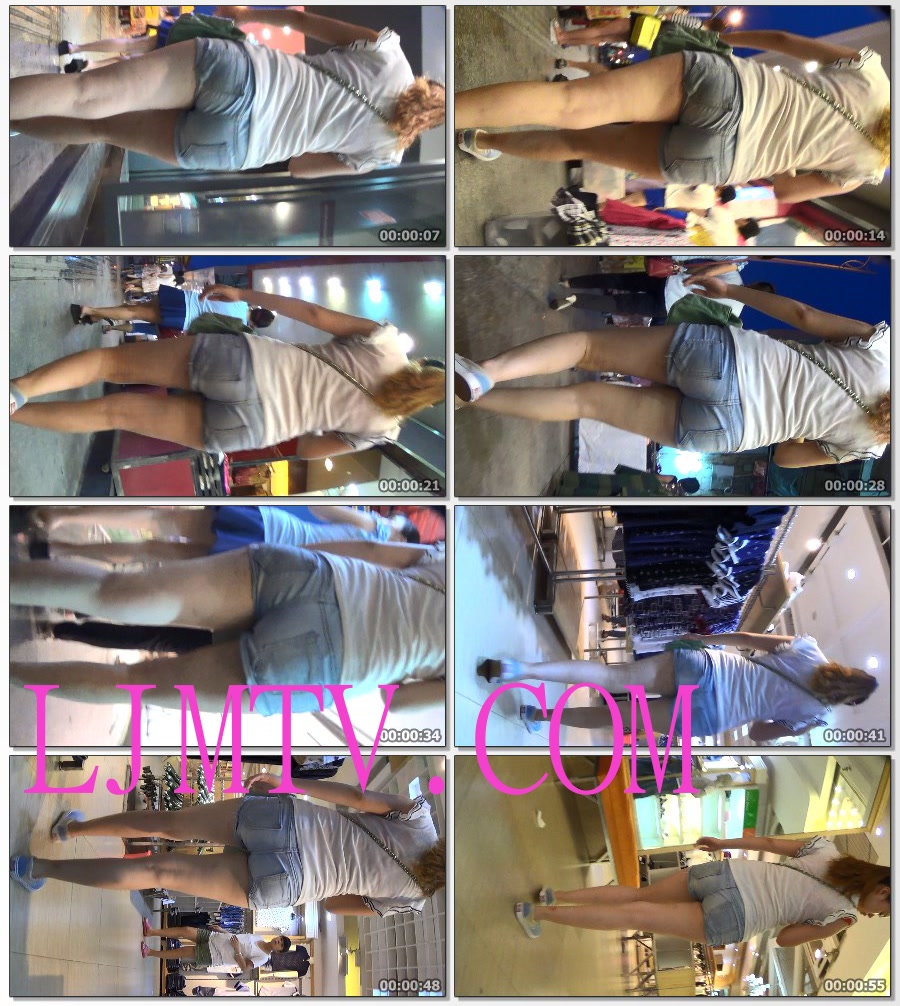 麋小鹿大师2013-2014街拍视频合集2-街拍重口味牛仔热裤少妇
