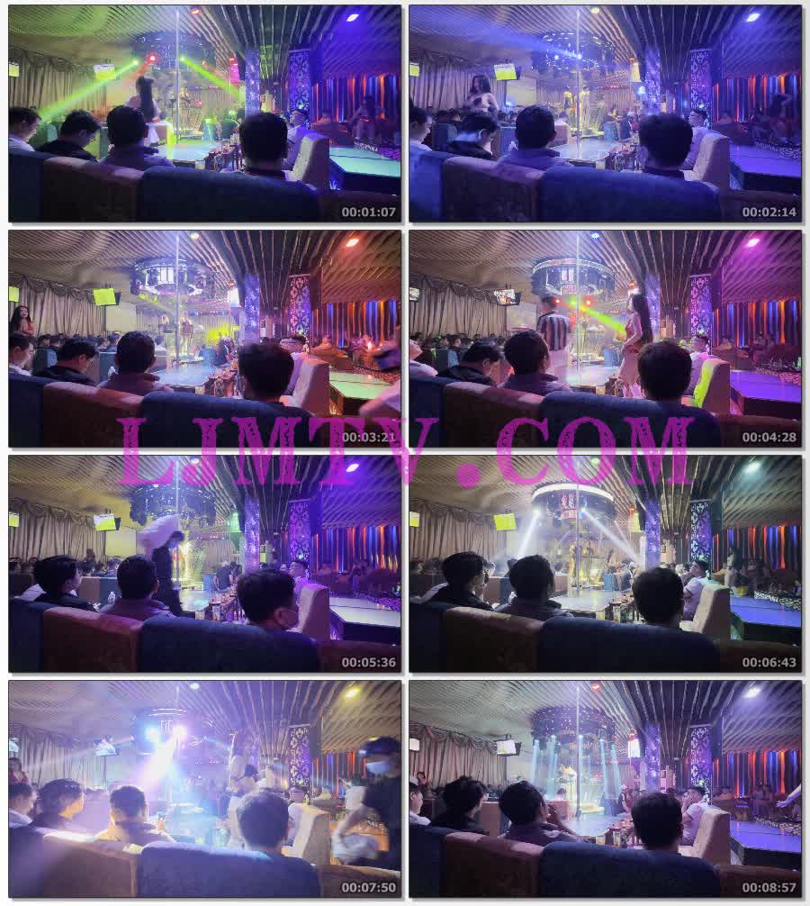 在卡座顾客巡游跳舞赚小费的夜店舞女-4K视频