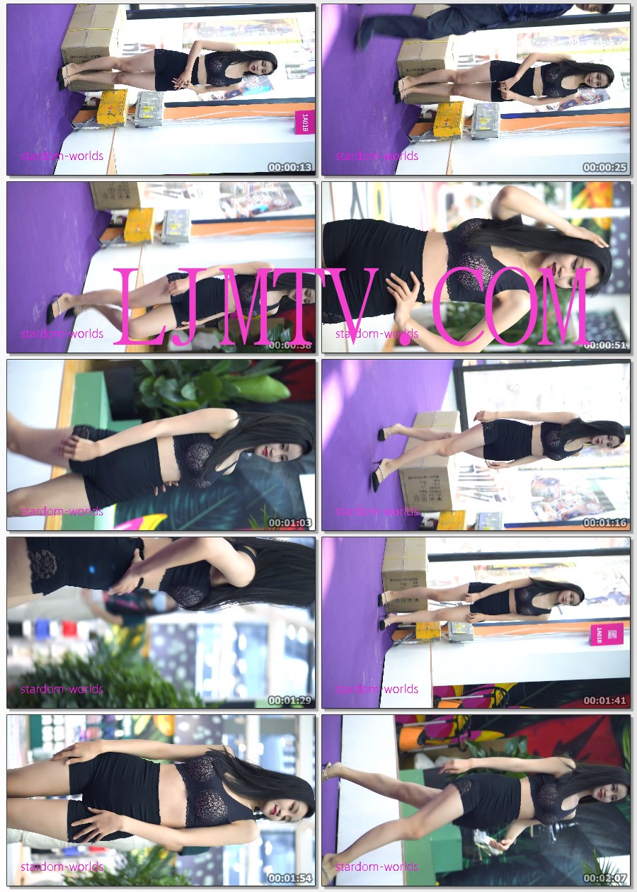 4K2021深圳内衣展大鸟草本黑色内衣性感美女模特秀13Model