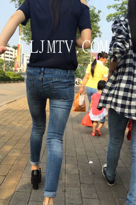 小龙大师精品街拍系列合集-高跟长腿紧身牛仔OL