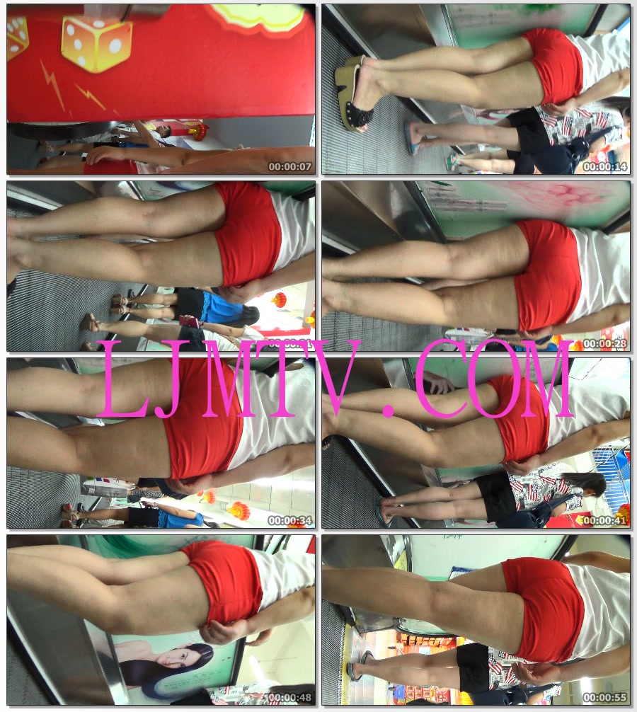 麋小鹿大师2013-2014街拍视频合集2-紧身红热裤上电梯