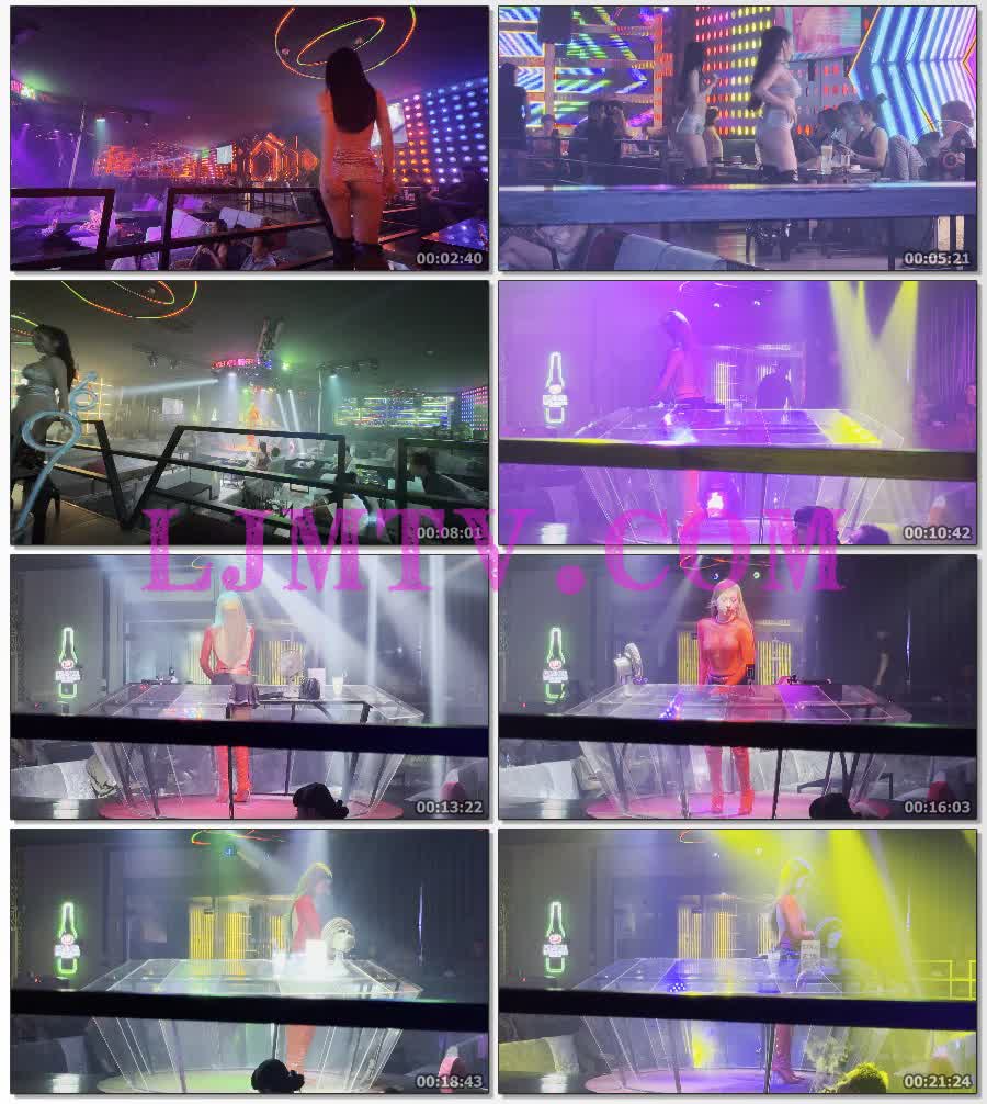 银光闪闪的夜店演出比基尼女孩卡座贴身跳舞-4K视频