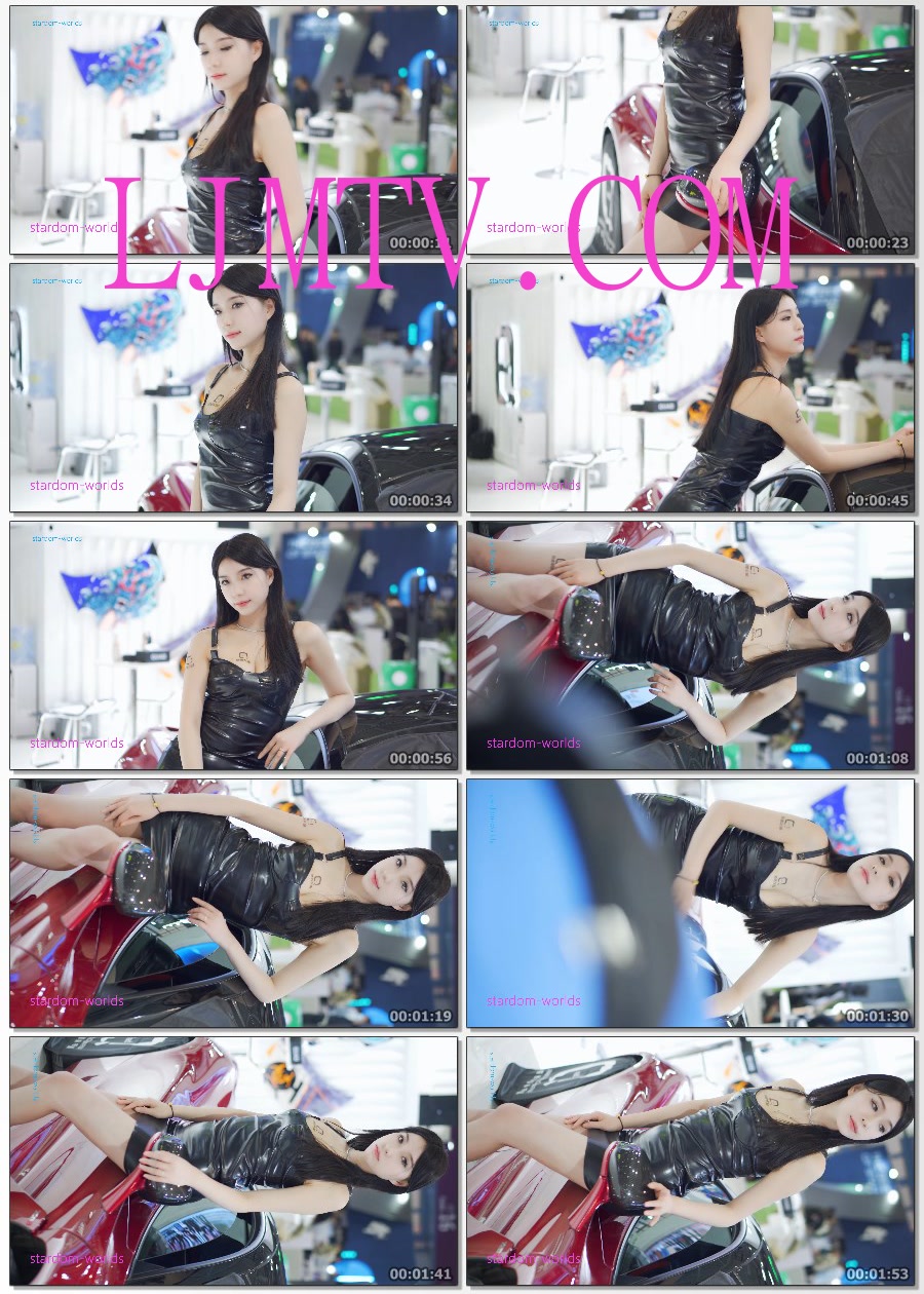 2024深圳改装车展皮裙美女车模AutoShowRacingModel车展模特-23