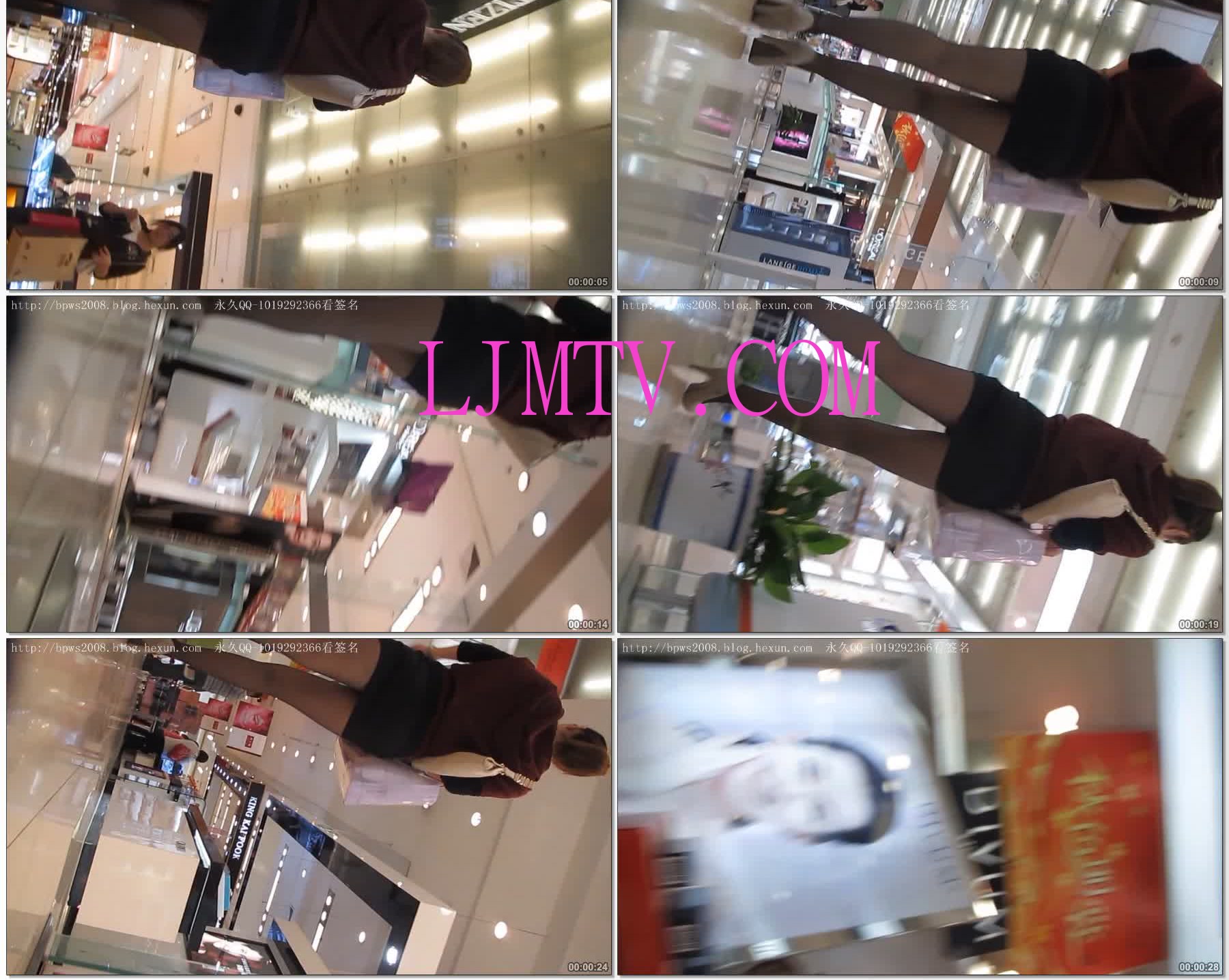 大忽悠街拍2013.1.29【忽悠强袭】商场化妆品OL穿着黑丝高跟上班后换上工作服裤子里依然穿着丝袜准备买和超清纯花裙热裤凉鞋美女上车上演公车痴汉摸丝袜腿(1)