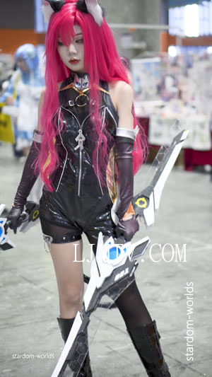 2024萤火虫漫展王者荣耀阿轲暗夜猫娘コスプレ