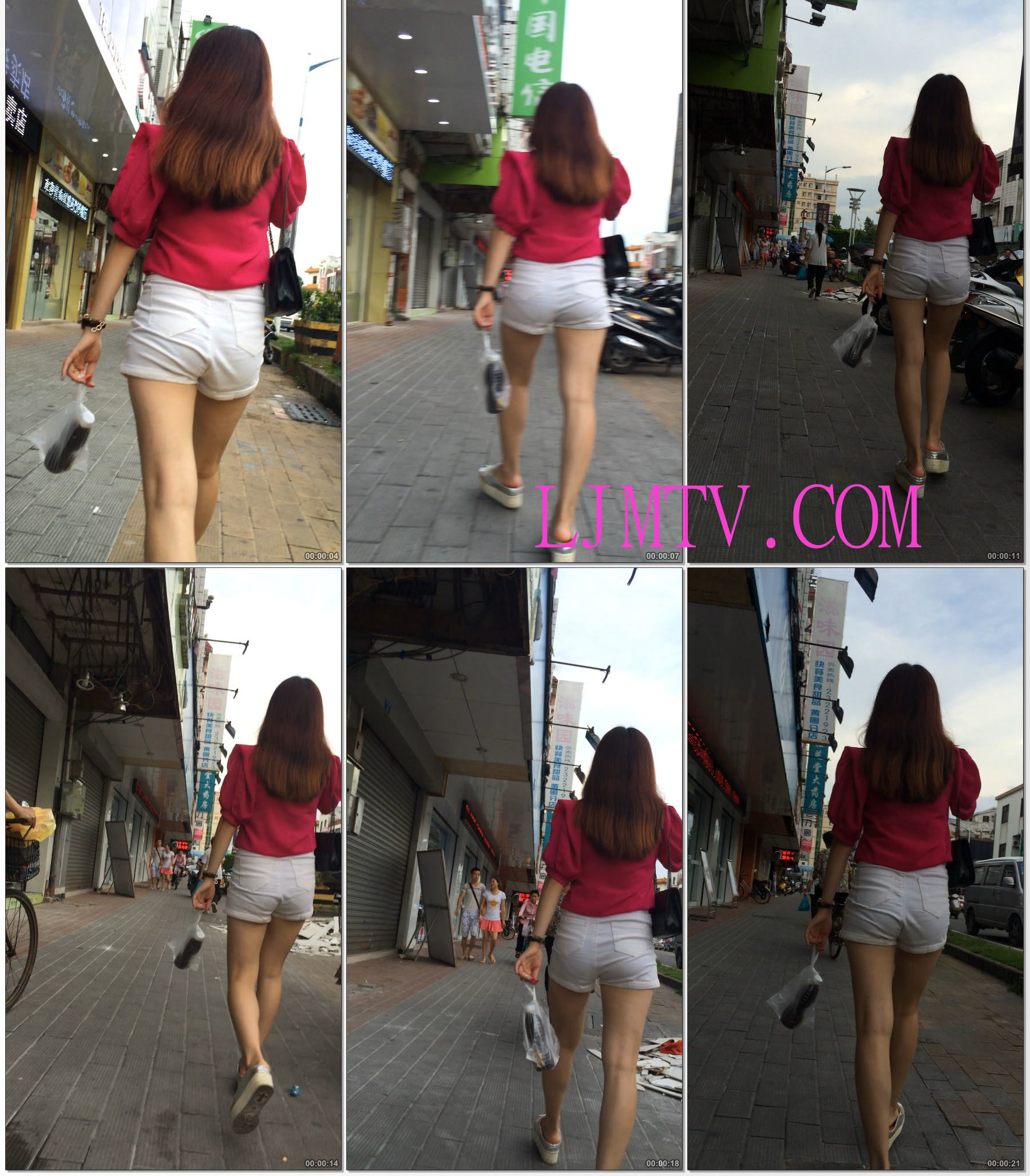 小龙大师精品街拍系列合集-性感白紧热裤少妇-01