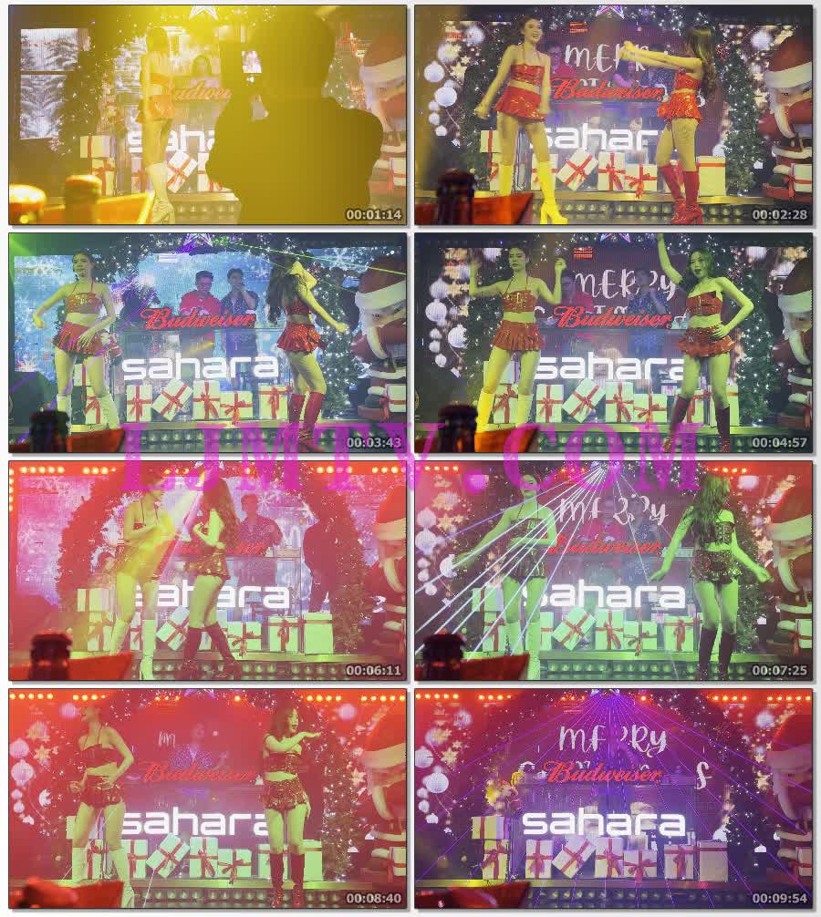 红色漆皮绑带皮裙和裹胸的红靴女领舞-4K视频