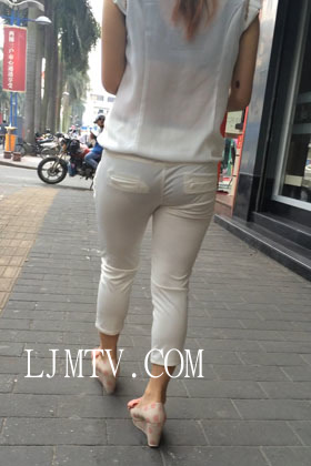 小龙大师精品街拍系列合集-性感白裤清晰内痕