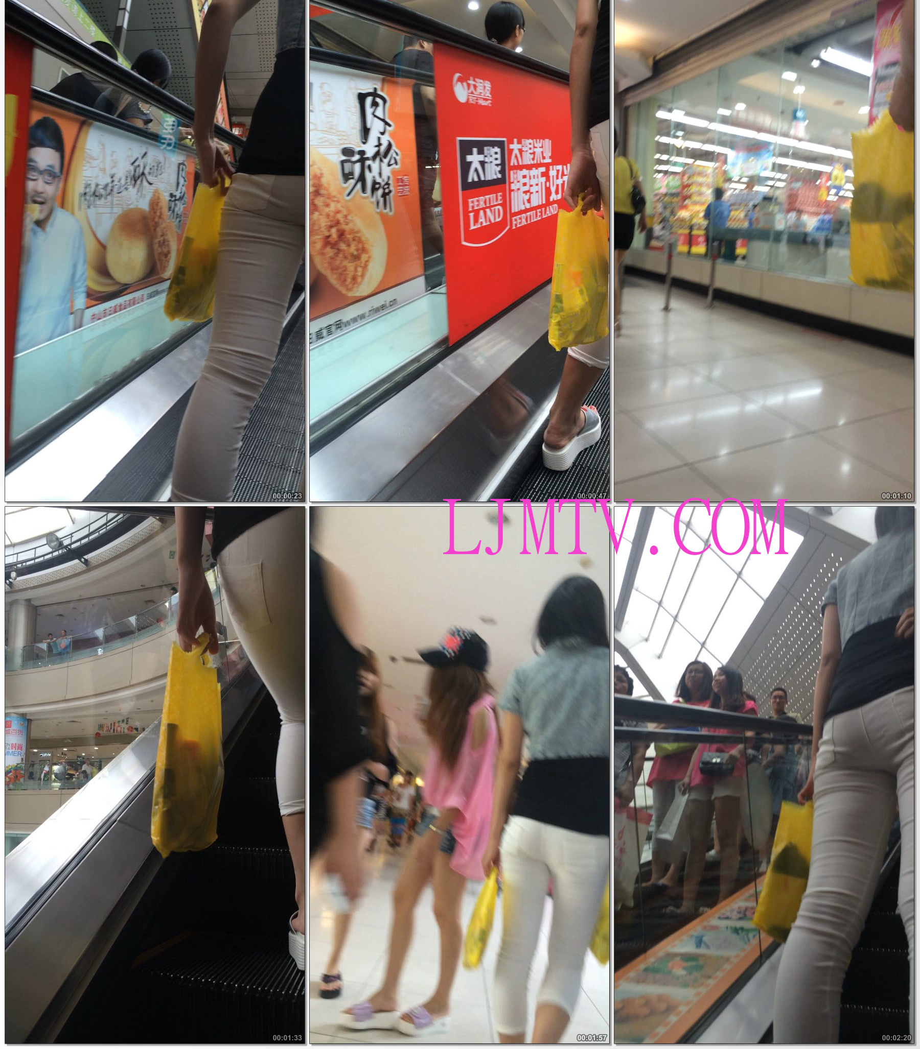 小龙大师精品街拍系列合集-超市白裤少妇