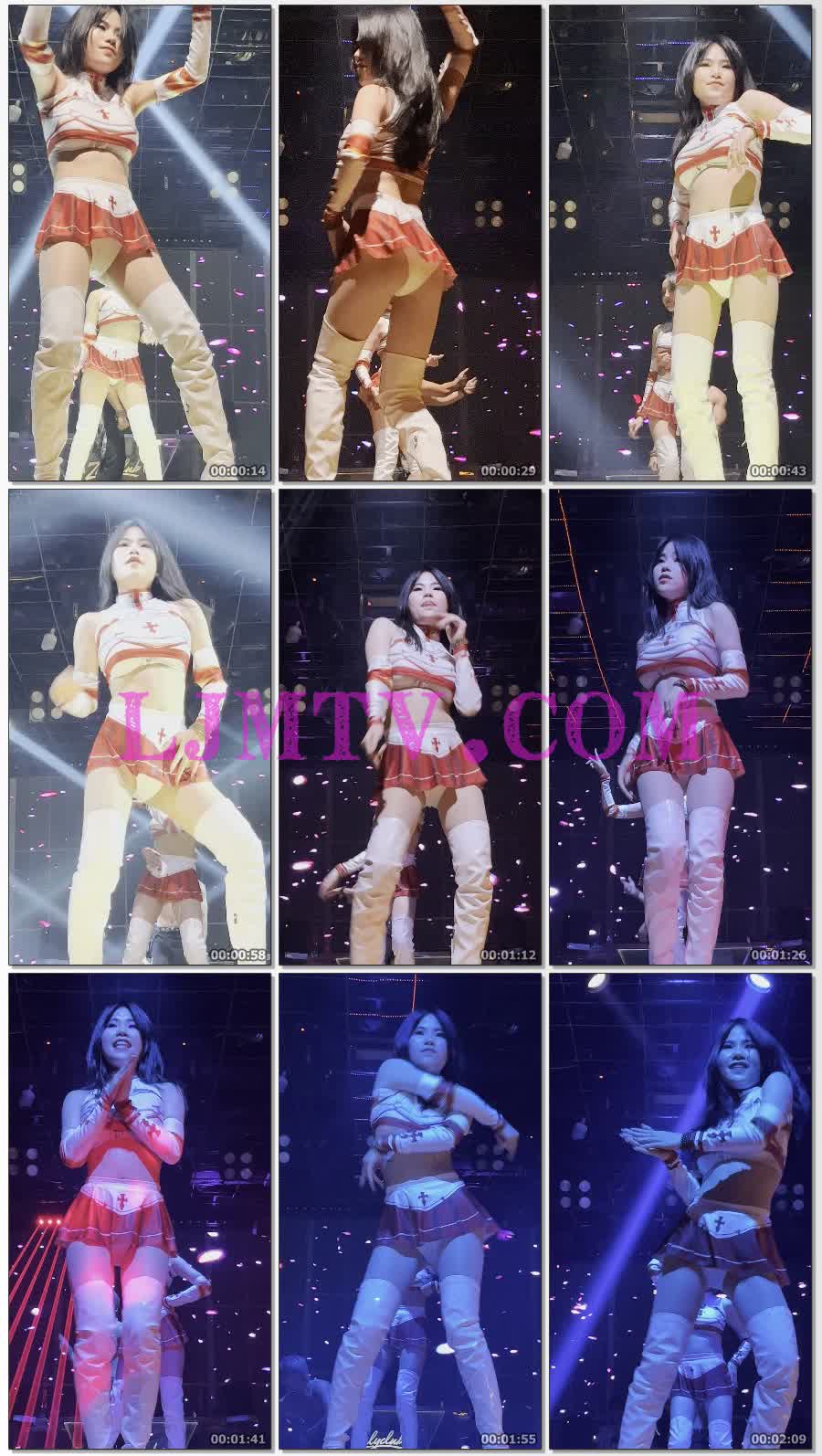 笑容甜美cosplay游戏中小护士的超短裙露内白色超长皮靴妹妹-4K视频