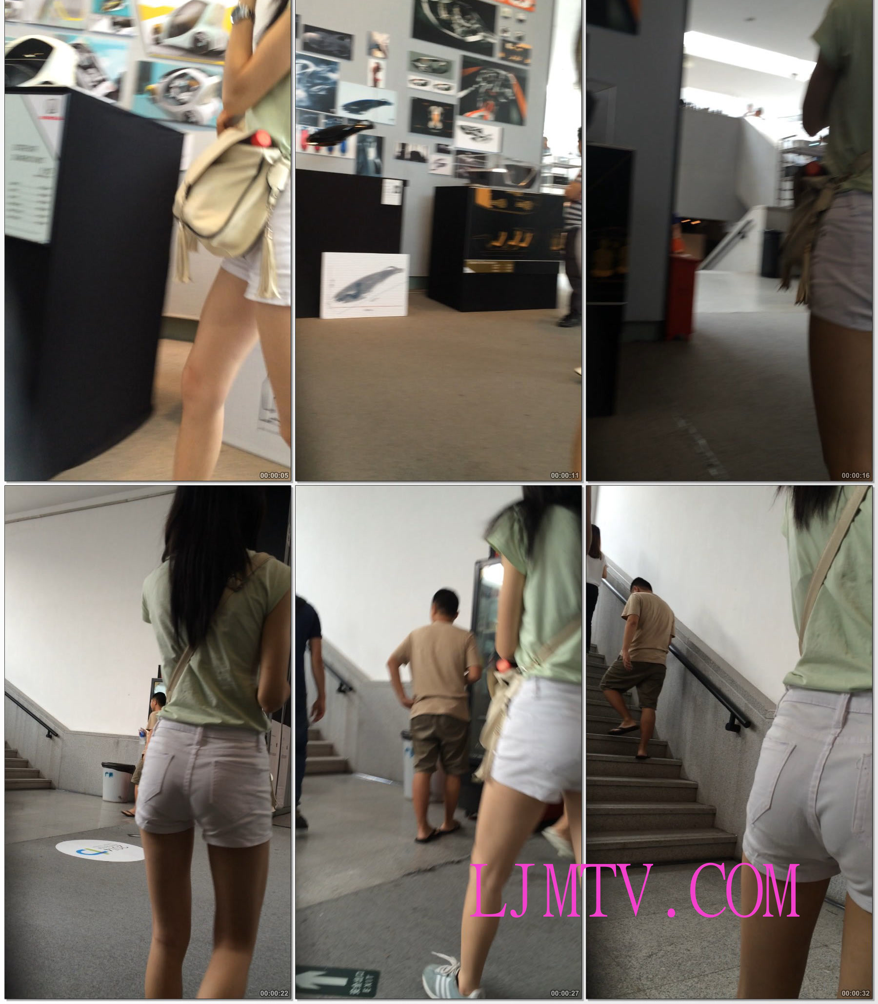 小龙大师精品街拍系列合集-长腿白色热裤少妇-02
