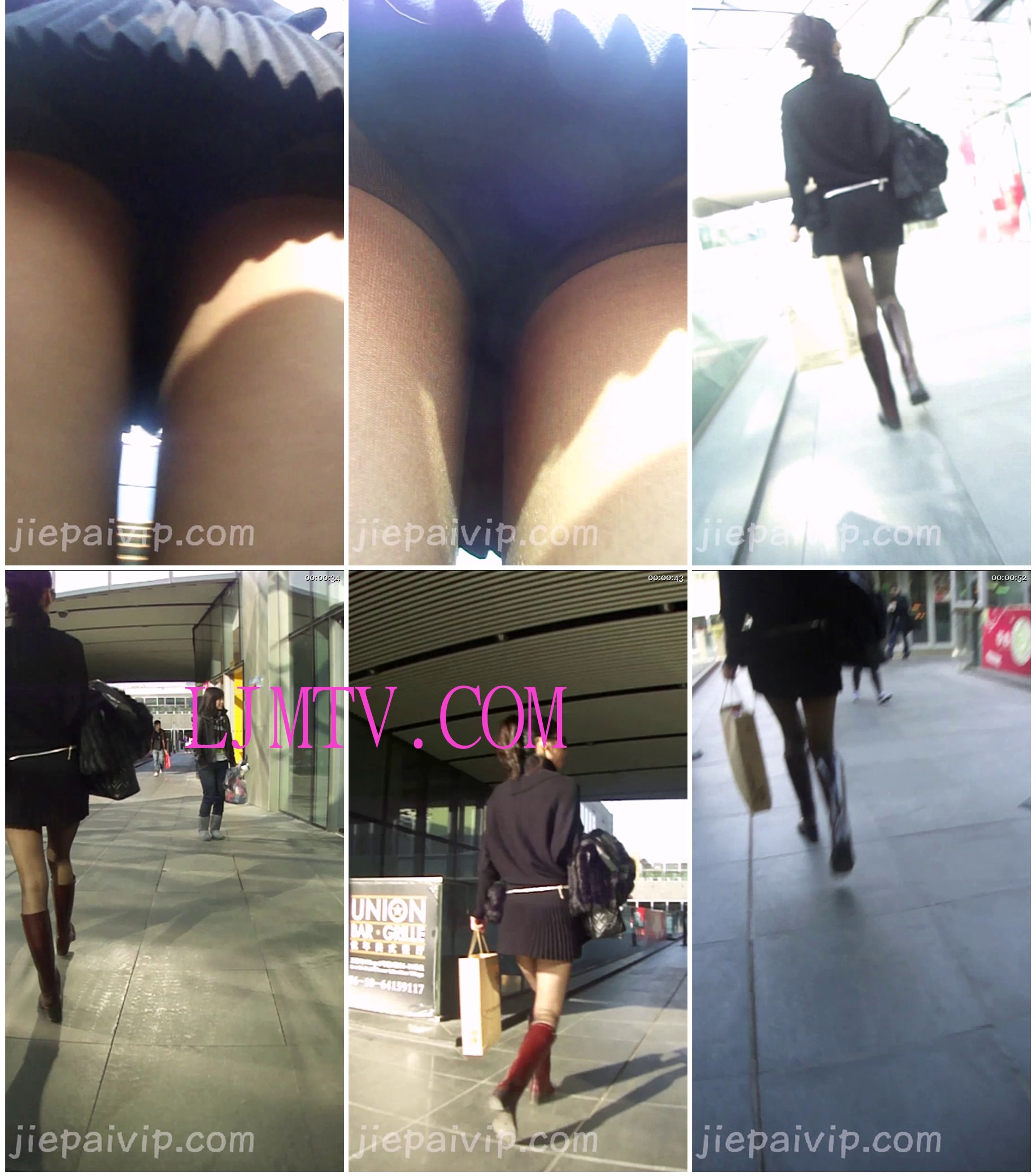 街拍VIP经典CD精选系列11季1-3-抄底：黑丝棕靴少妇被抄底2